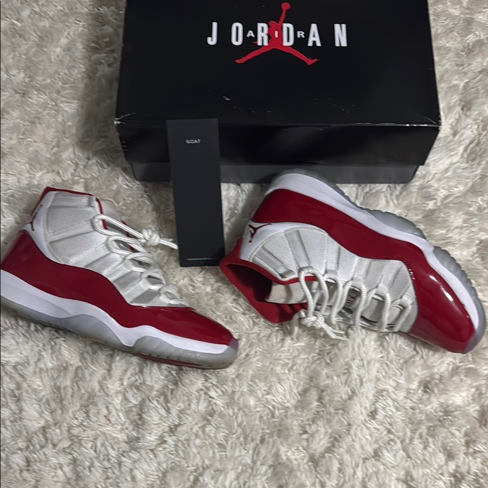 Air Jordan Red and White Sneakers